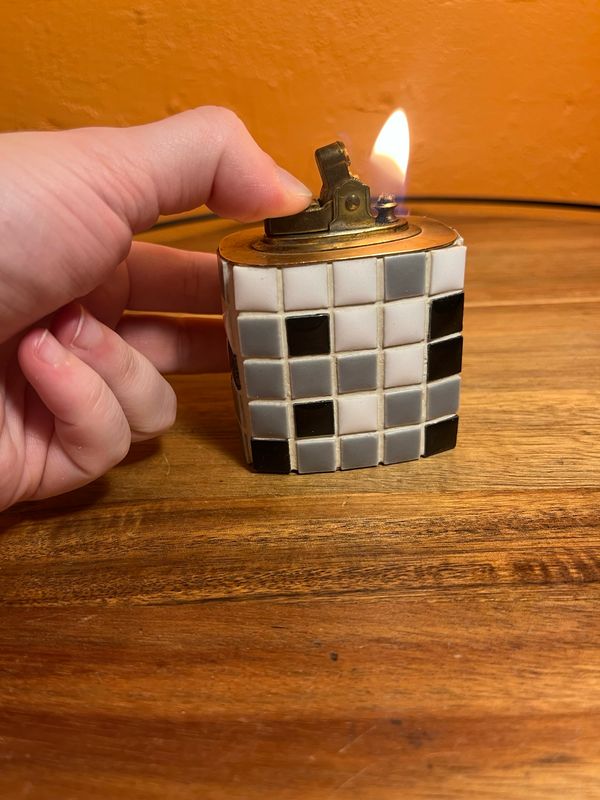 Napco Ceramic Tiled Table Lighter
