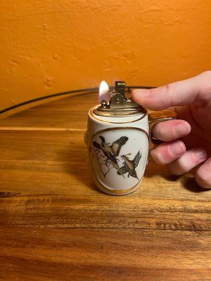 Ringneck Pheasant Pair Ceramic Mug Table Lighter