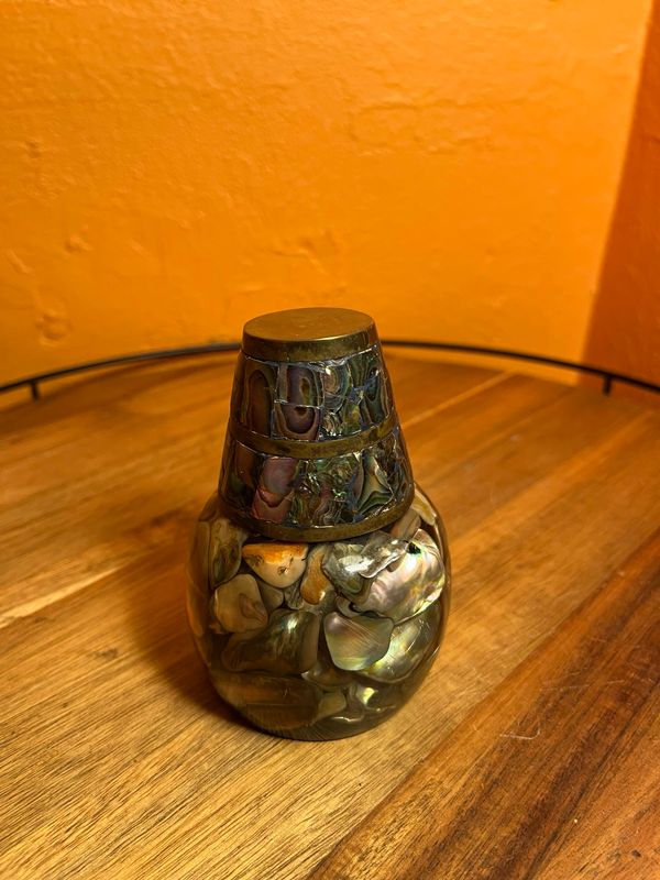 Abalone Shellcraft Table Lighter Ashtray Set