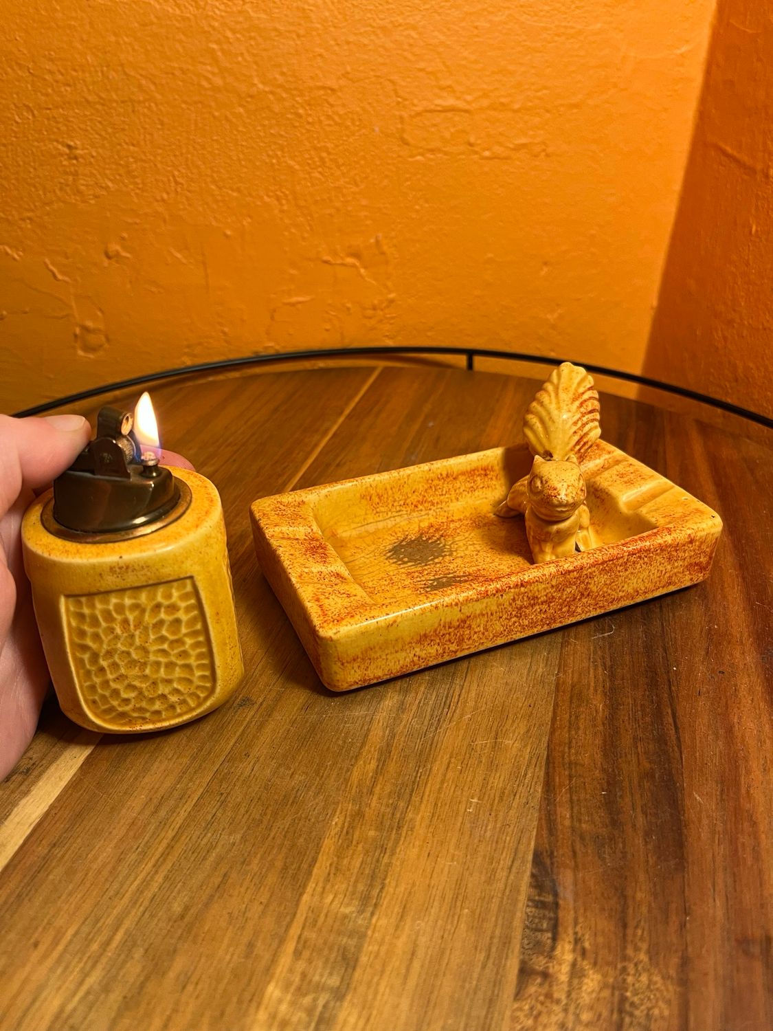 Personalized ‘To Gene Love Dot Xmas ‘69’ Squirrel Table Lighter Ashtray Set