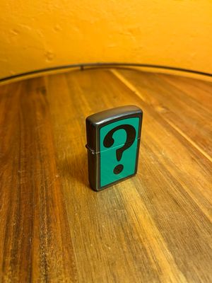 1994 Barrett Smythe Green Riddler Question Mark Zippo Lighter