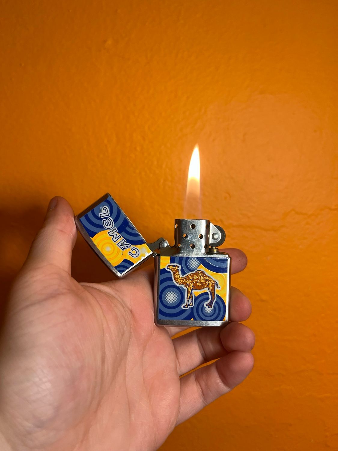 1999 Blue &amp; Yellow Camel Zippo Lighter