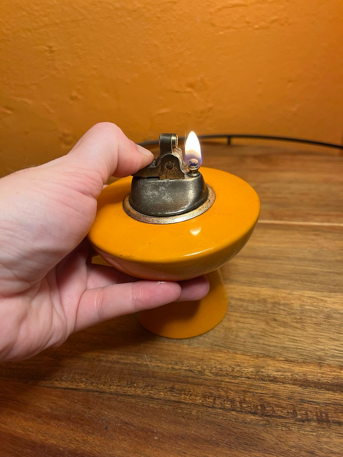 Distressed Orange Table Lighter