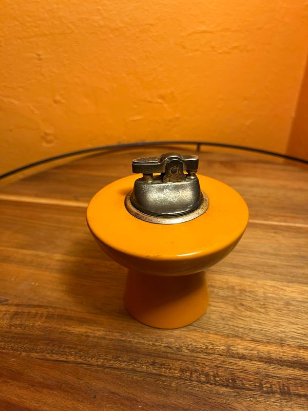 Distressed Orange Table Lighter