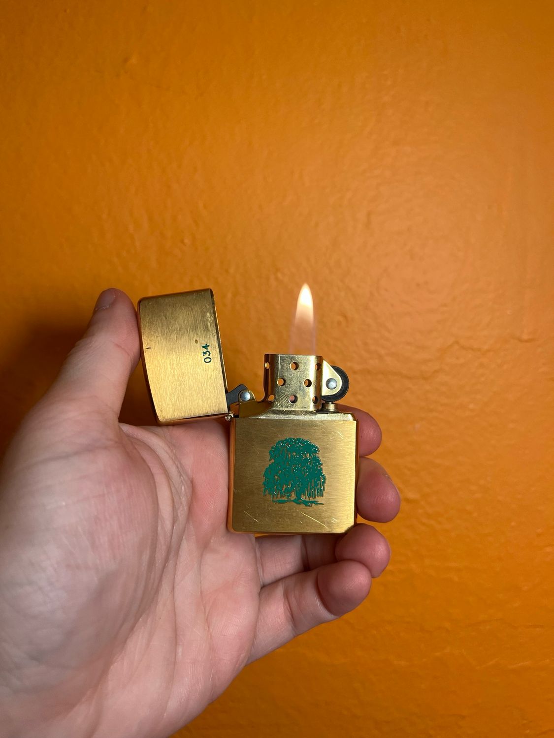 2001 Willow On Wagner Brass Zippo Lighter
