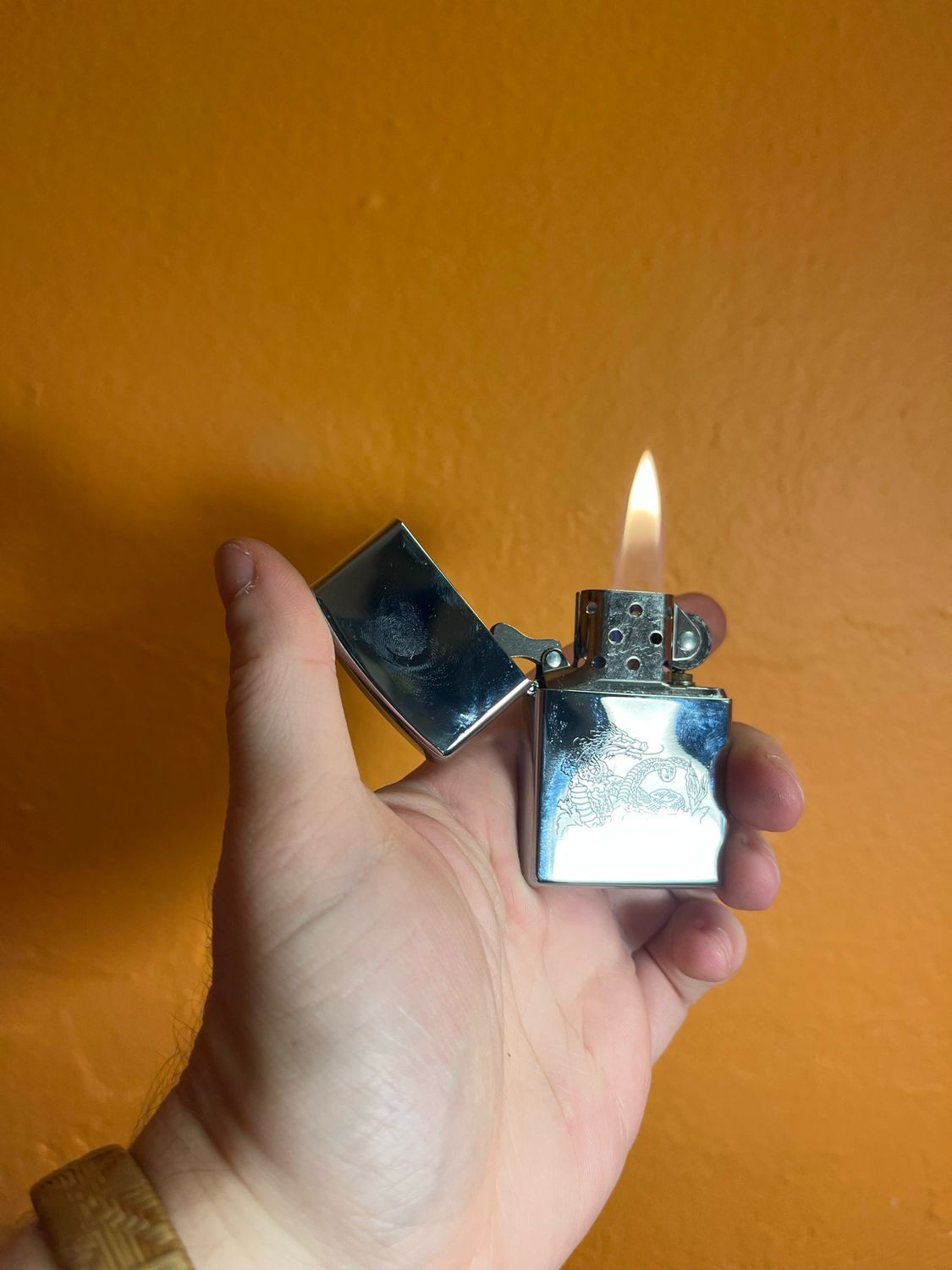 2002 Etched Chinese Loong Dragon Zippo Lighter