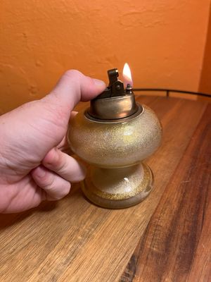 Gold Shimmer Glass Table Lighter