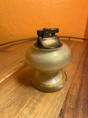 Gold Shimmer Glass Table Lighter
