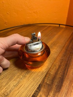 Orange Glass Table Lighter