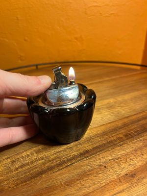 Smoky Viking Glass Table Lighter