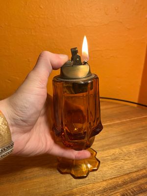 Amber Glass Table Lighter