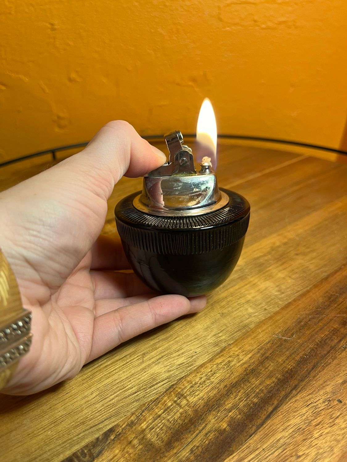 Blue Glass Table Lighter