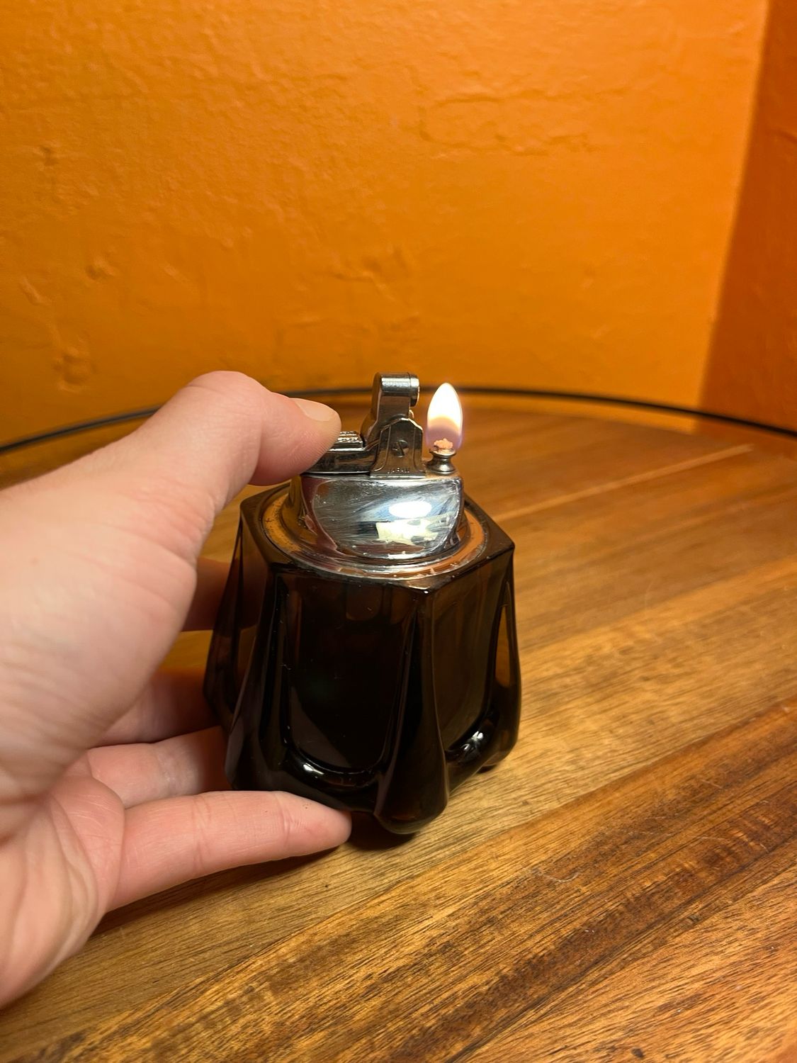 Smoky Glass Table Lighter