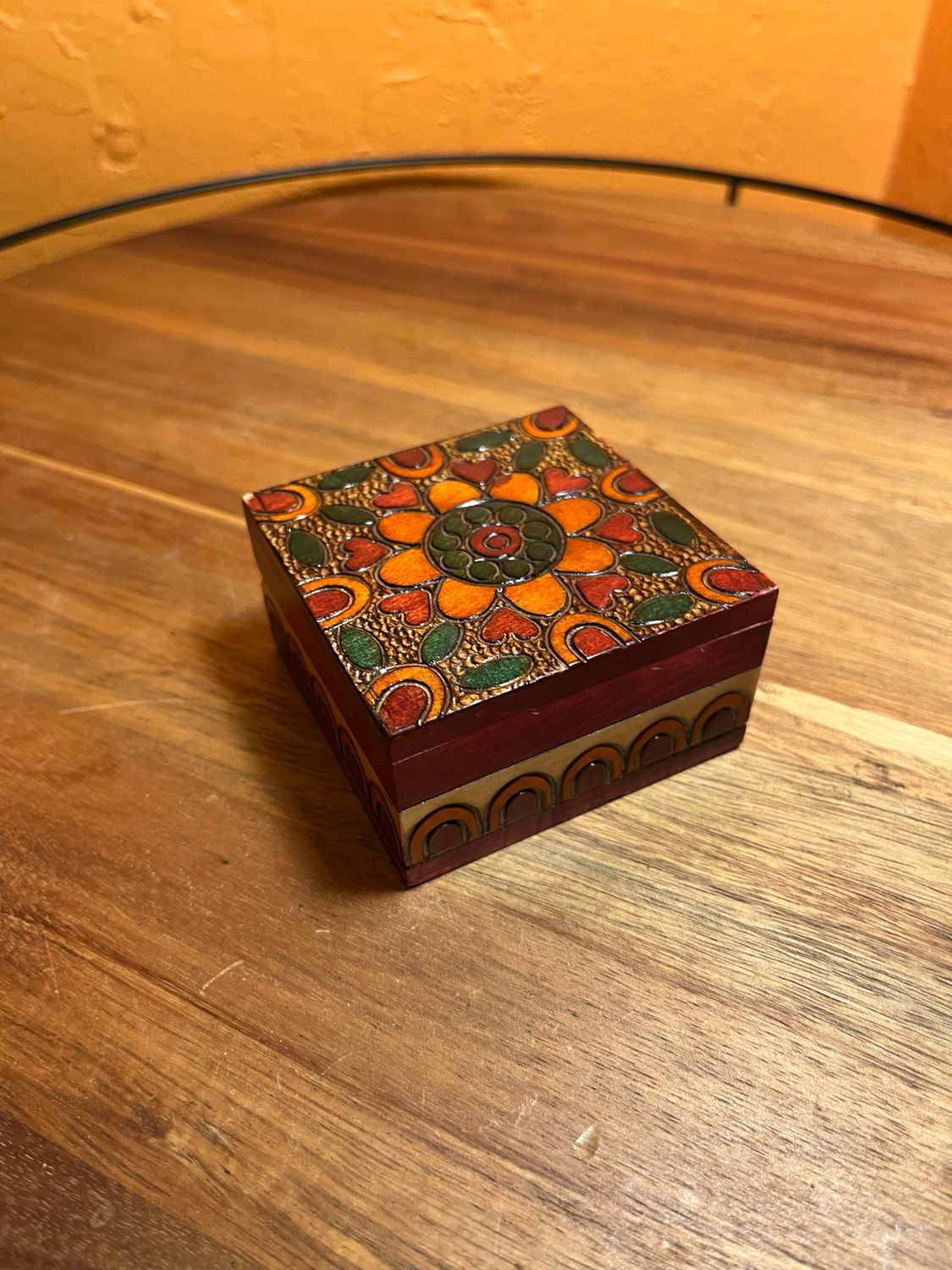 Wooden Polish Folk Art Trinket Box