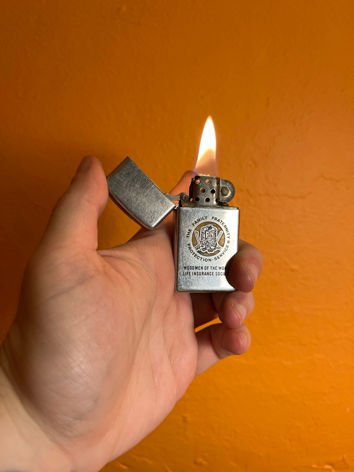 1968 Woodmen Of The World Life Insurance Zippo Slim Lighter