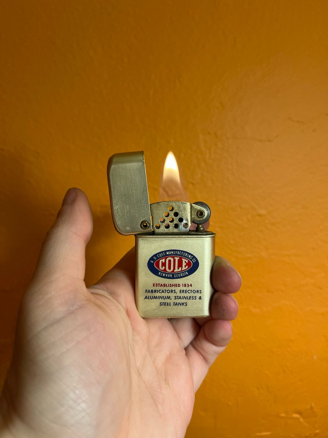 RD Cole Manufacturing Co Newnan GA Storm Master Flip Top Lighter