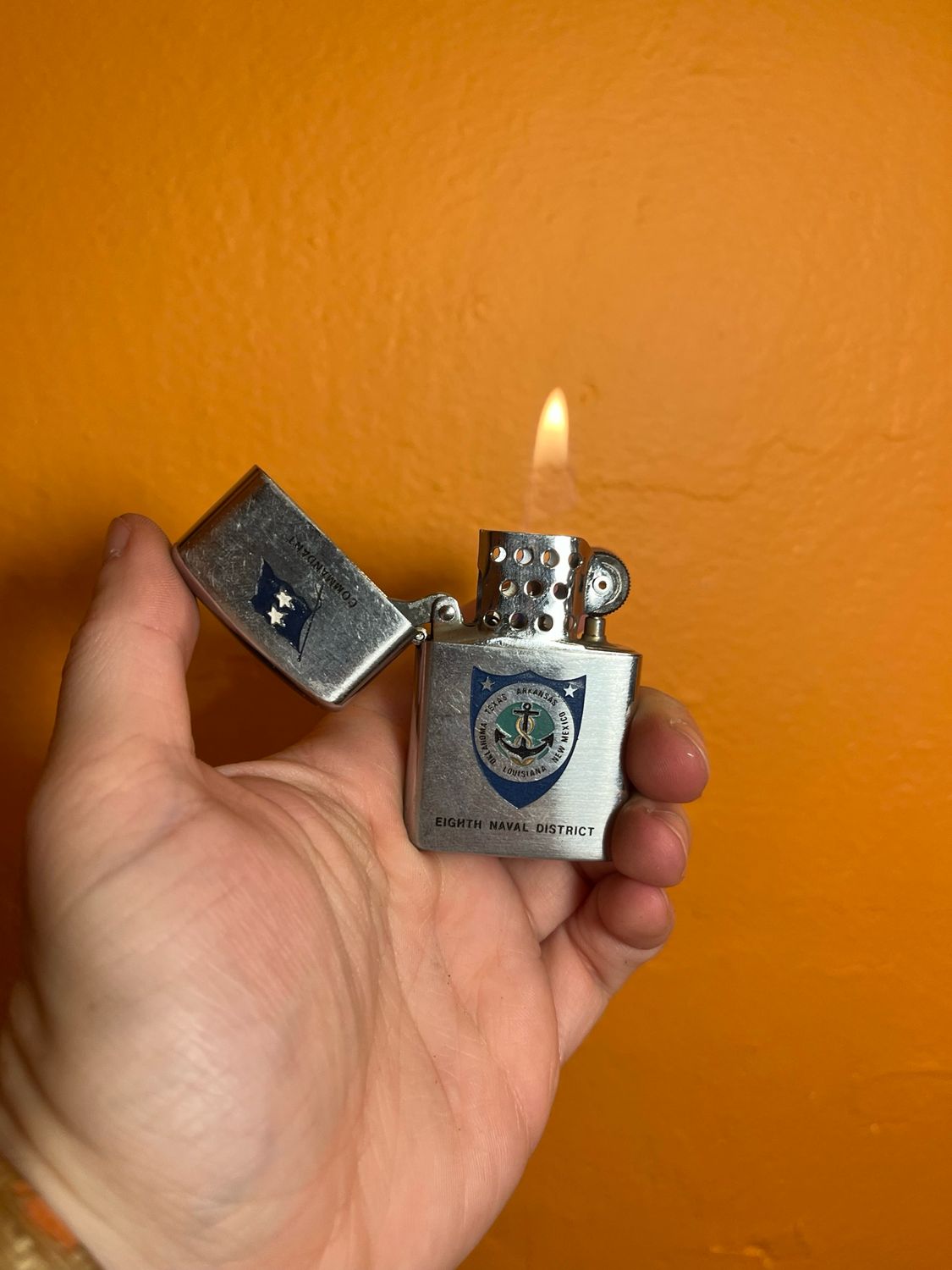 Commandant Eighth Naval District Flip Top Lighter