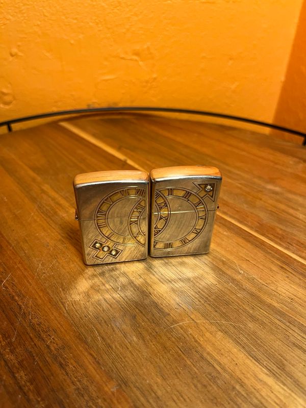 2007 Mars &amp; Venus Silver Plated Couples’ Set Zippo Lighters