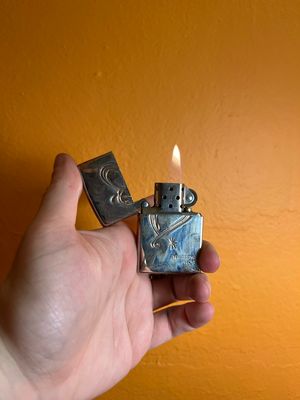 2003 Tarnished Silver Plated Everlasting Love Heart Zippo Lighter