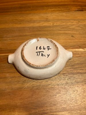 Worn Italian Ceramic Floral Ashtray