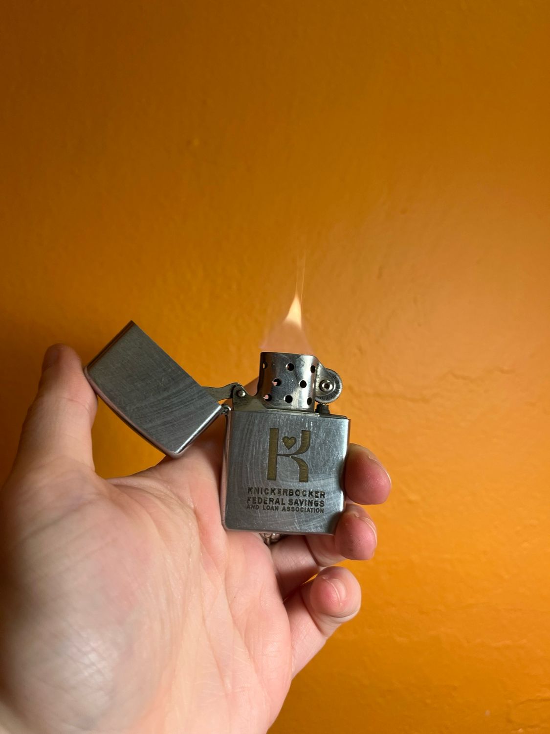 Knickerbocker Federal Savings &amp; Loan Flip Top Lighter