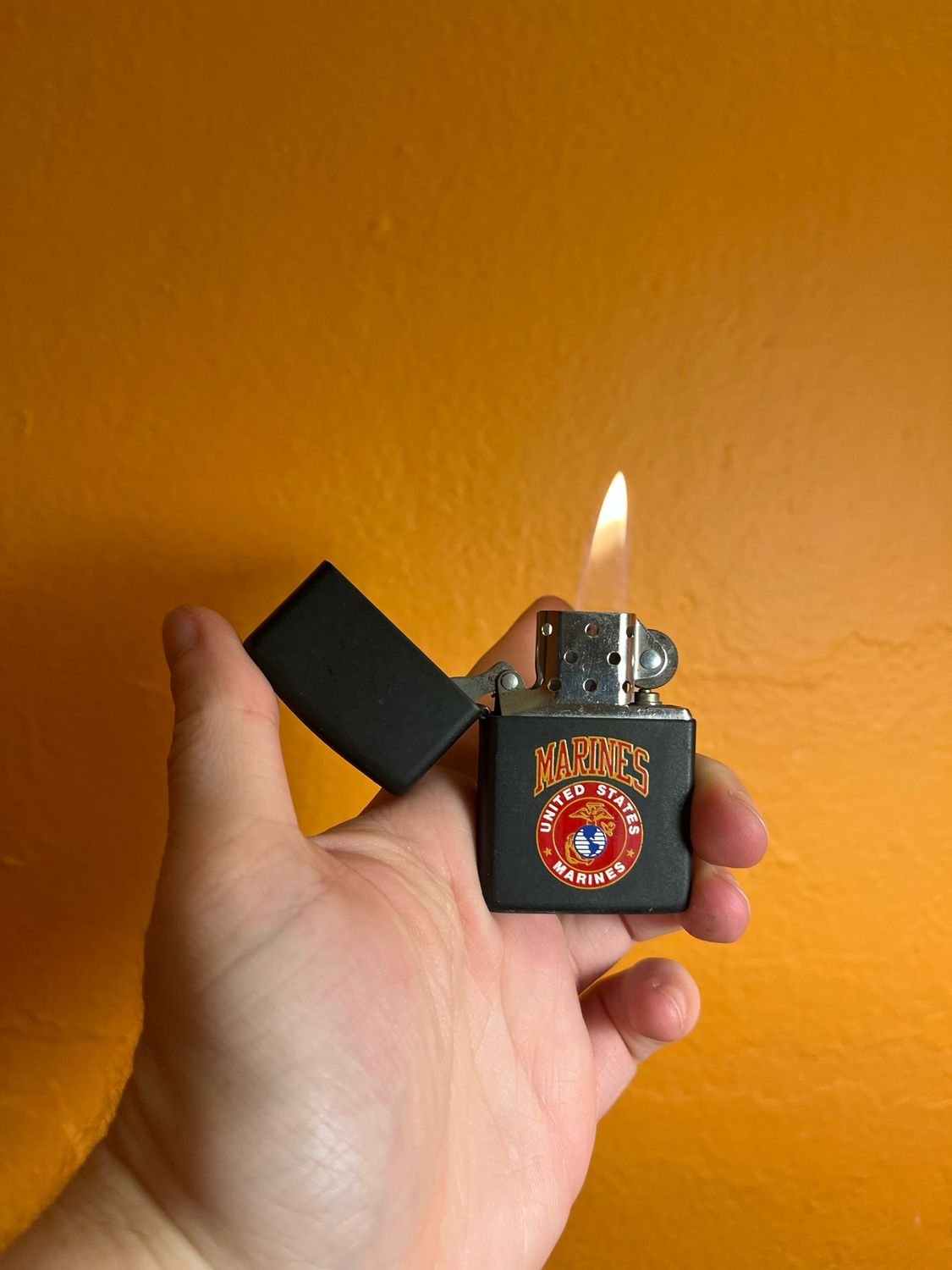 1995 United States Marines Matte Black Zippo Lighter