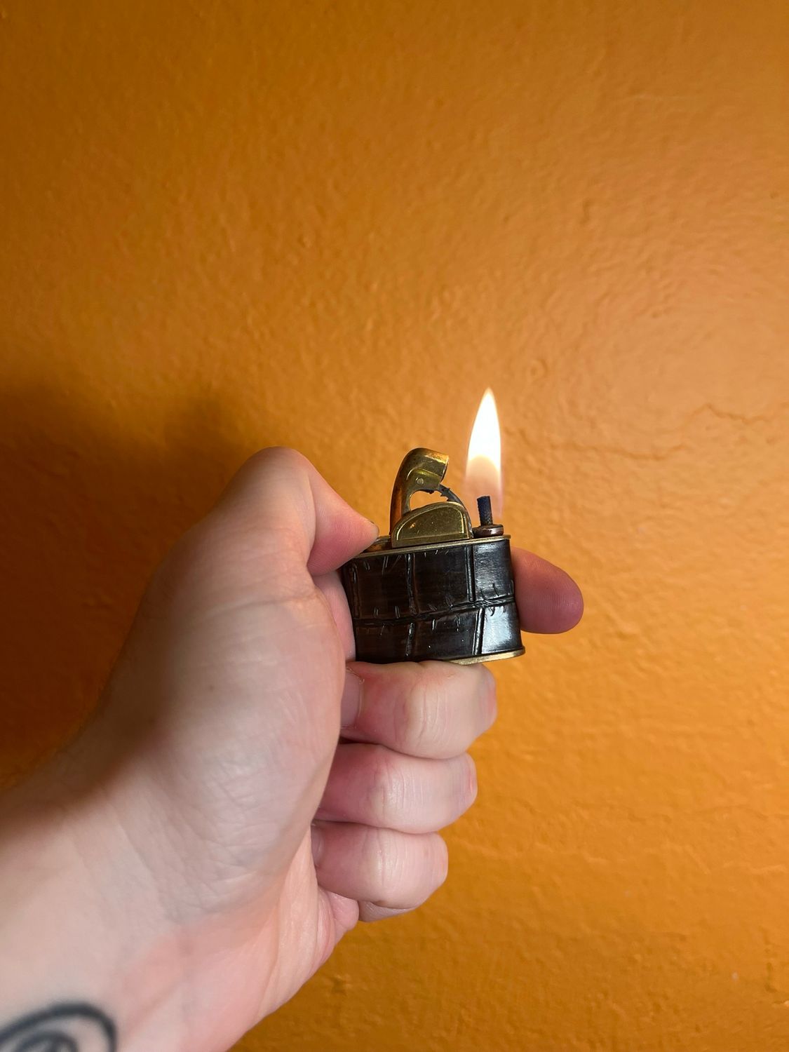 Black Leather Evans Lighter