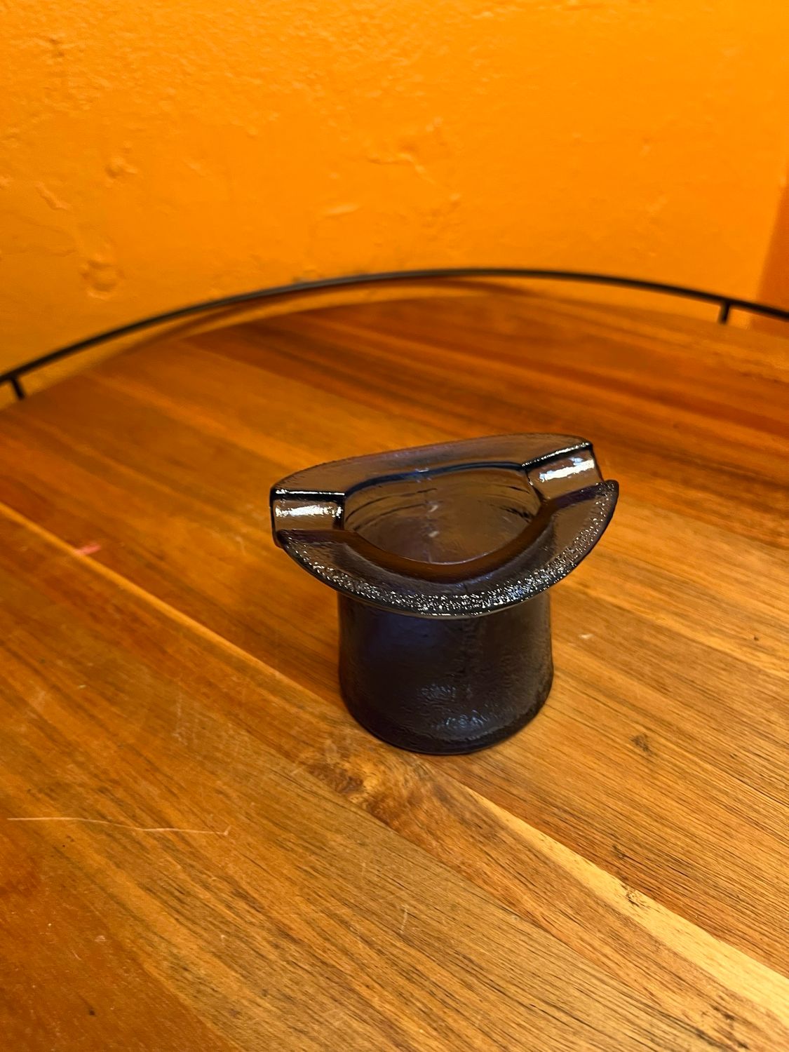 Blue Glass Tophat Ashtray