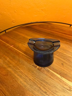 Blue Glass Tophat Ashtray
