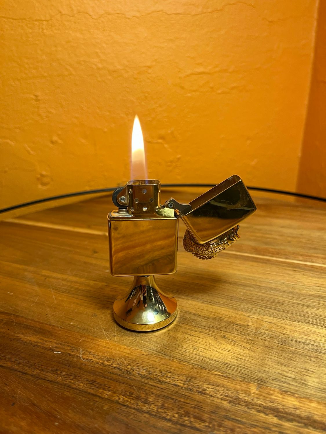 1990 Golden Bass Zippo Table Lighter