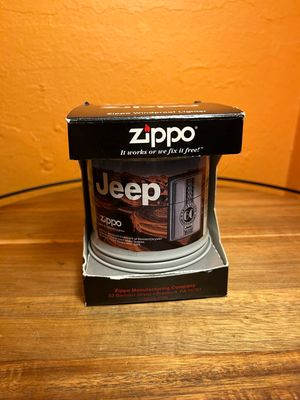 2001 Jeep 60th Anniversary Zippo Lighter With Tin