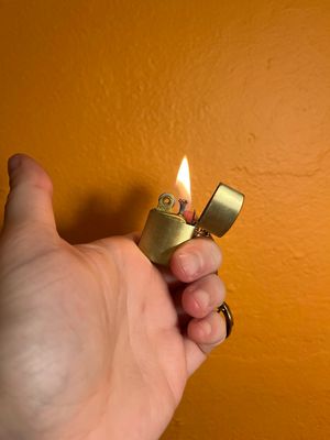 Brass Flip Top Keychain Lighter