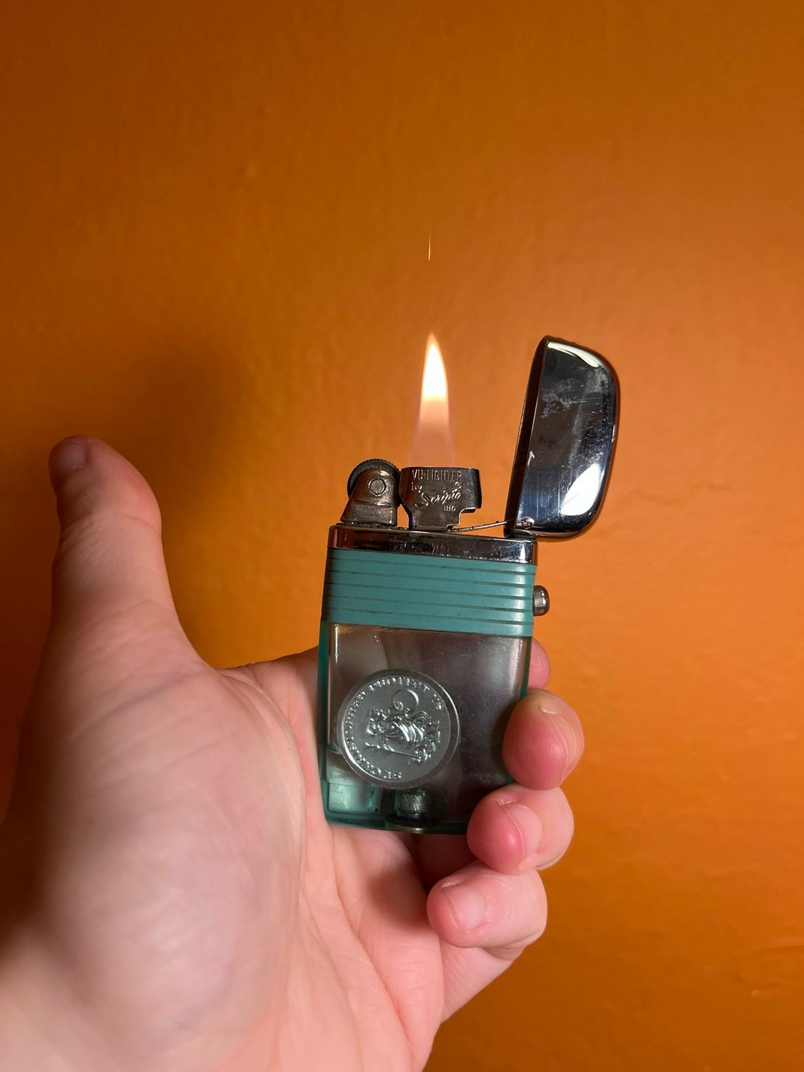 St Christopher Medallion Scripto Lighter