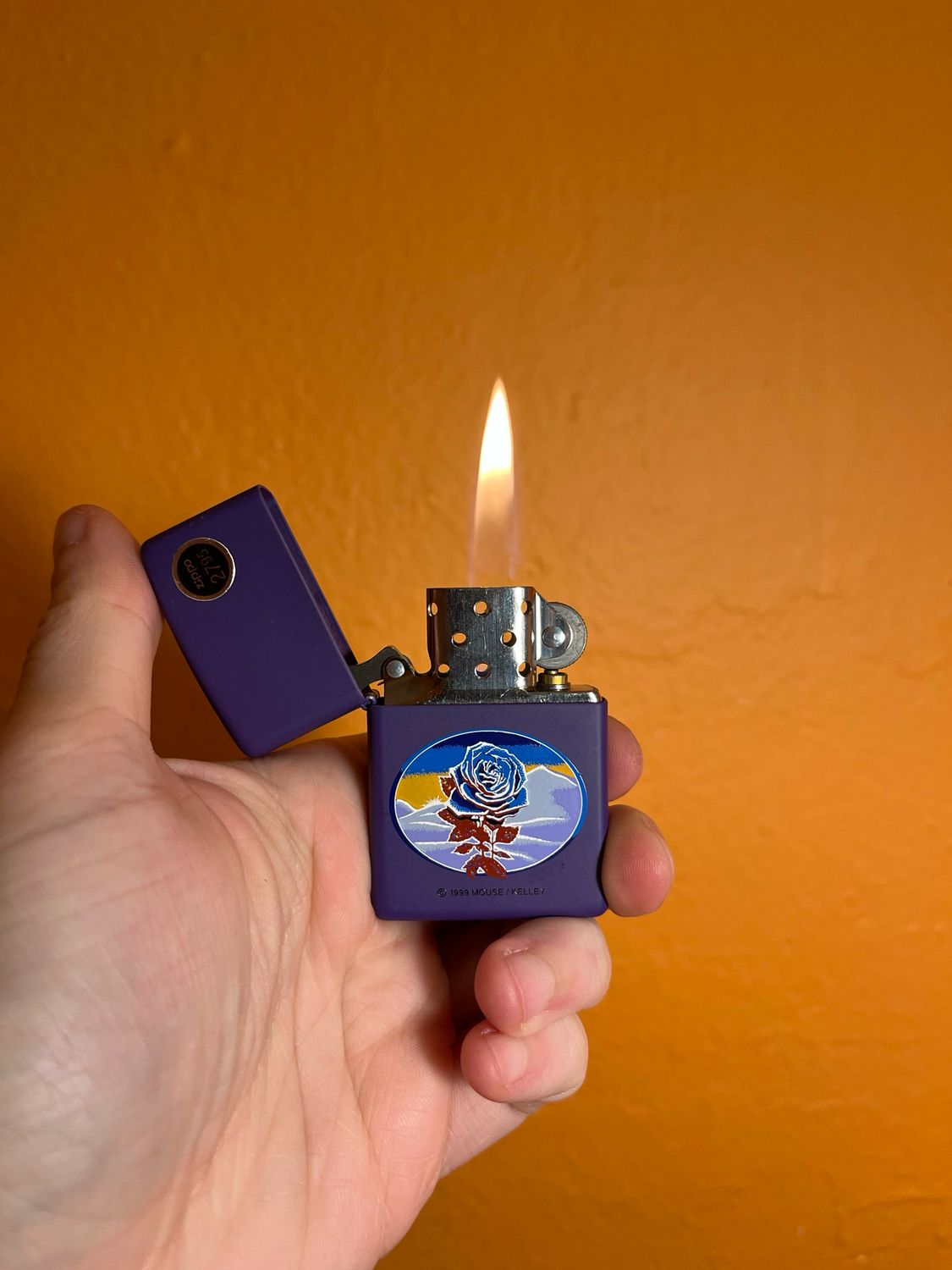 1998 Stanley Mouse Blue Rose Zippo Lighter