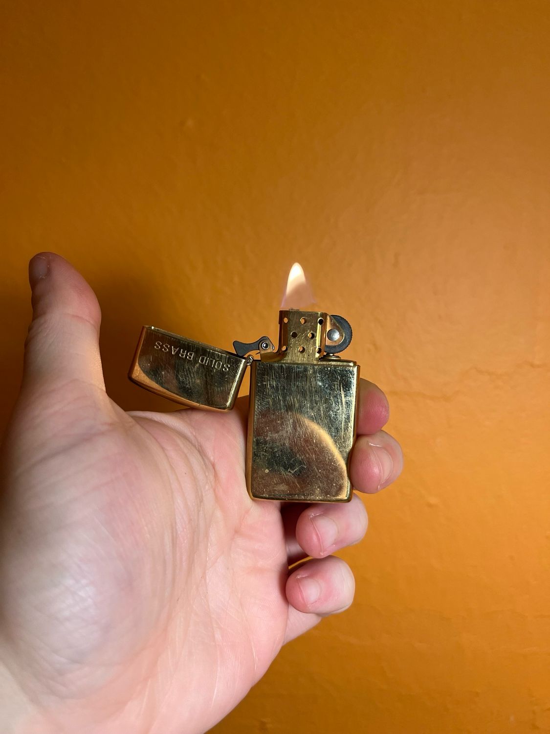 1992 Customized ‘GLM’ Brass Zippo Slim Lighter