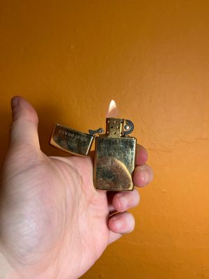 1992 Customized ‘GLM’ Brass Zippo Slim Lighter