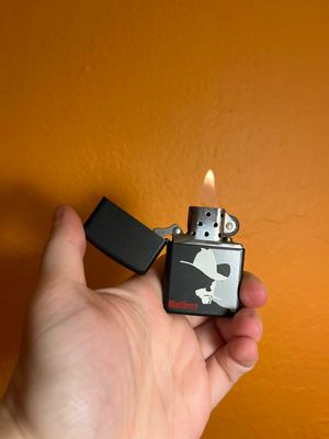 1990s Marlboro Cowboy Matte Black Zippo Lighter
