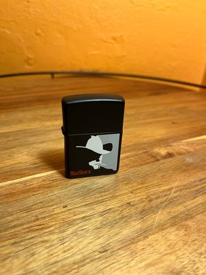 1990s Marlboro Cowboy Matte Black Zippo Lighter