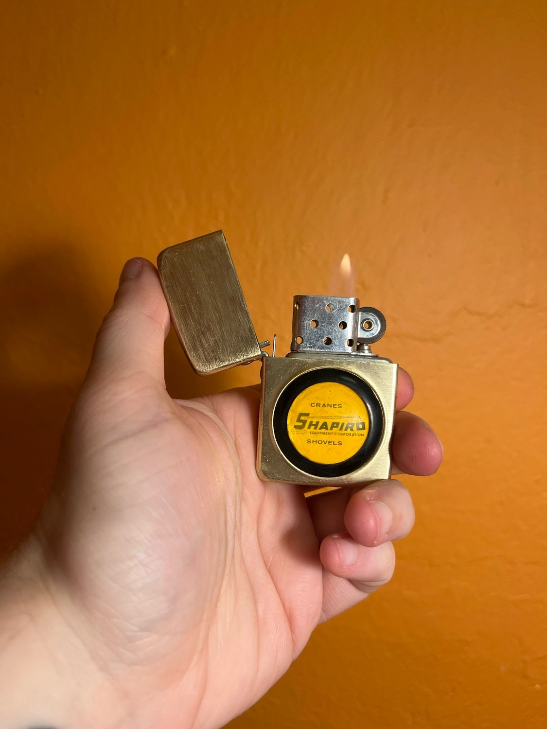 Shapiro Cranes &amp; Shovels Flip Top Lighter