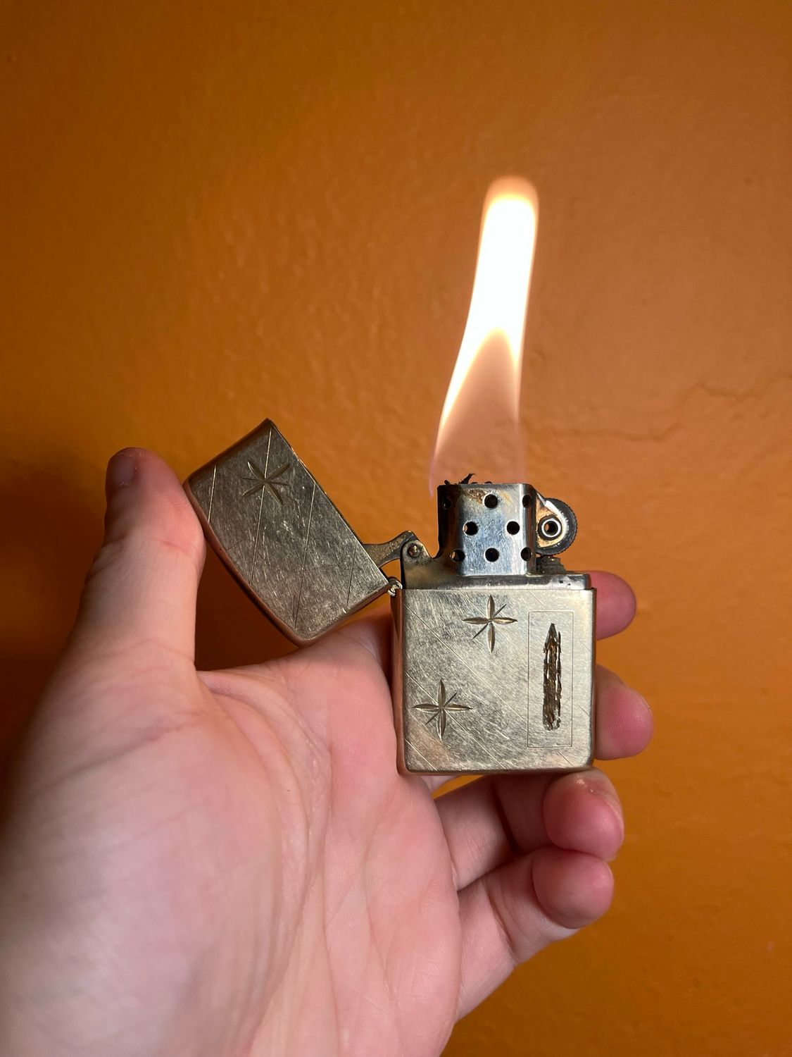Distressed Stars 10k Gold Filled Zippo Lighter
