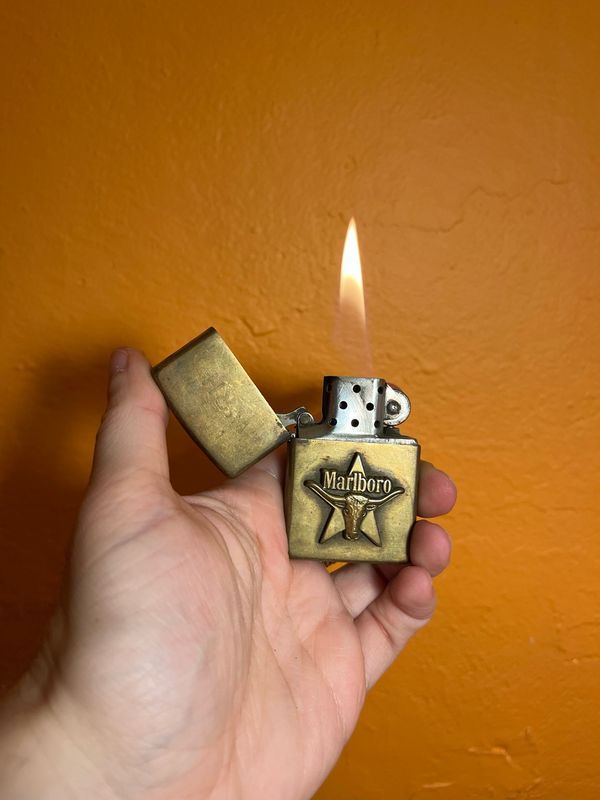 1992 Customized ‘WRH’ Marlboro Steer Head Brass Zippo Lighter