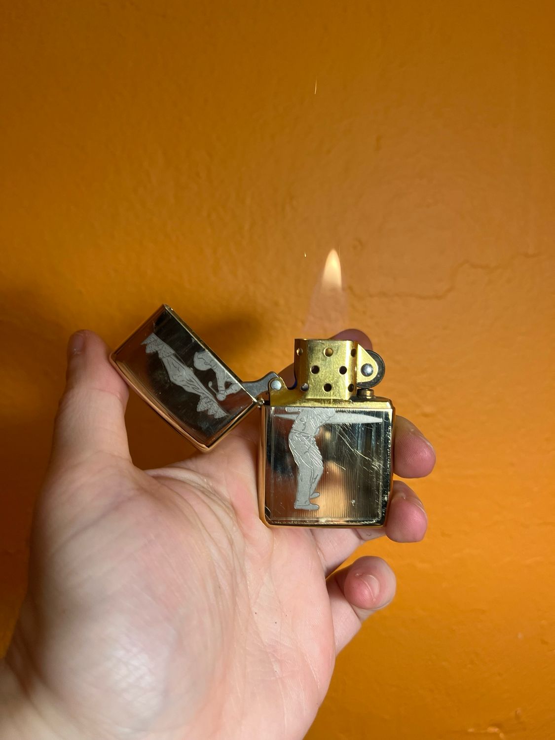 1995 Mirrored Golfer Zippo Lighter