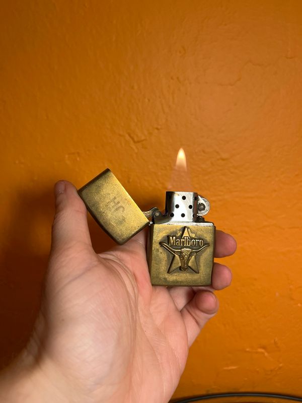 1991 Customized ‘JH’ Marlboro Steer Head Brass Zippo Lighter