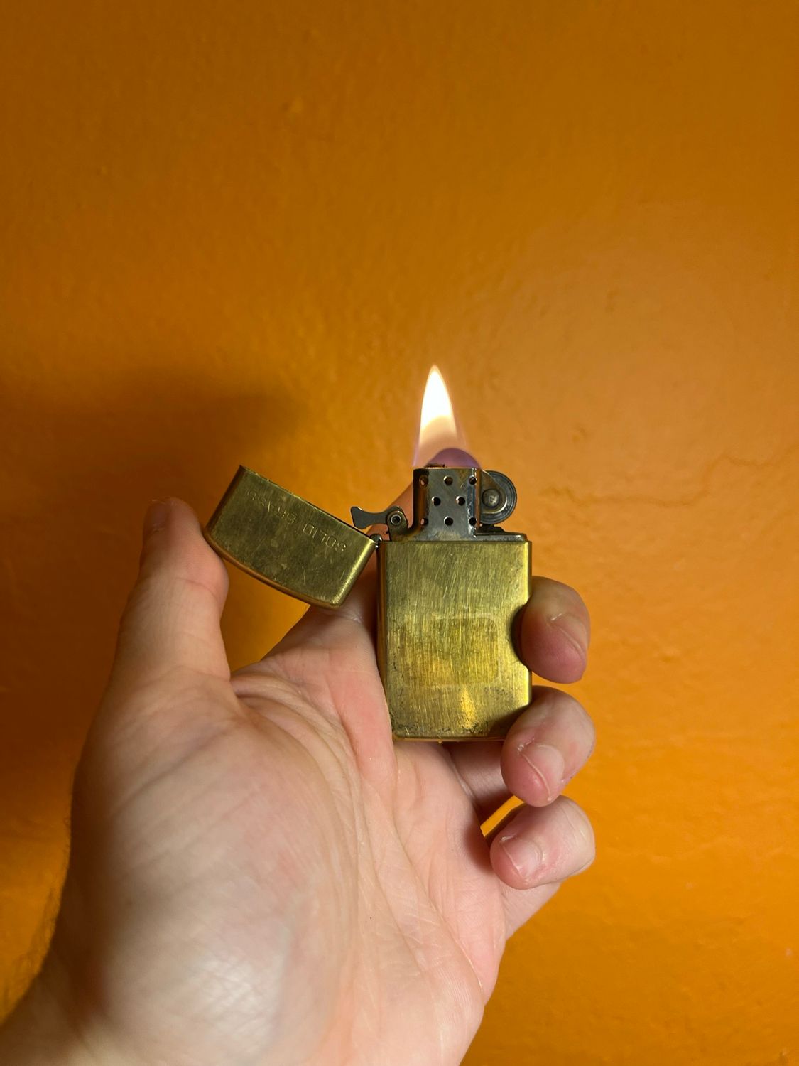1990 Solid Brass Zippo Slim Lighter