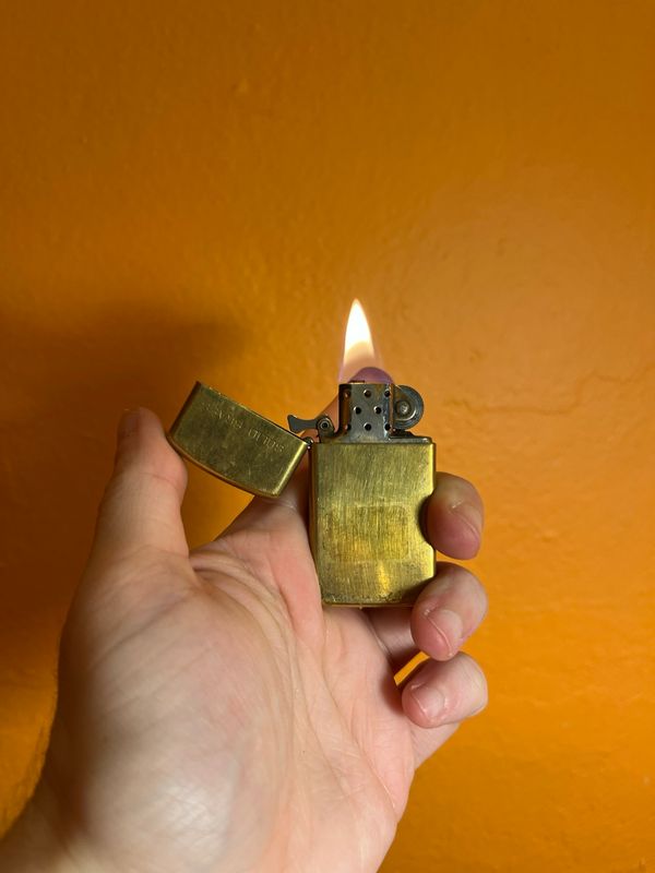 1990 Solid Brass Zippo Slim Lighter