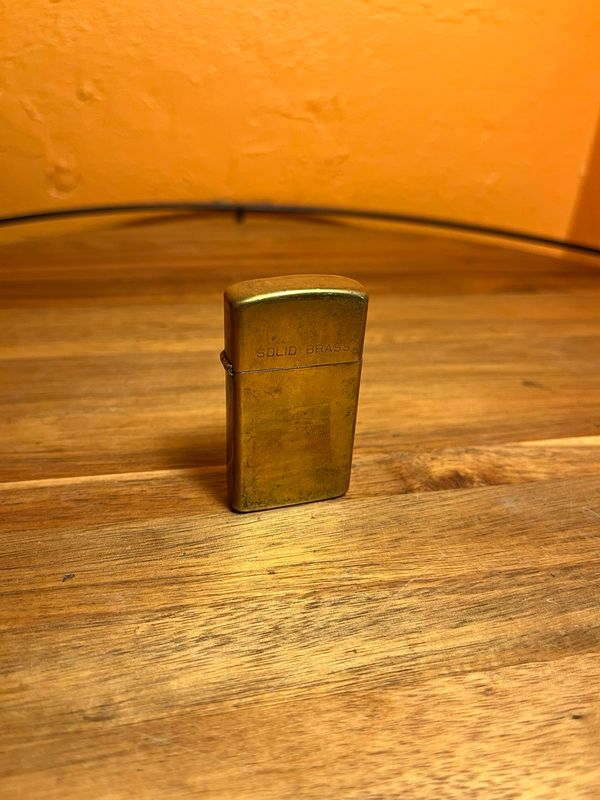 1990 Solid Brass Zippo Slim Lighter