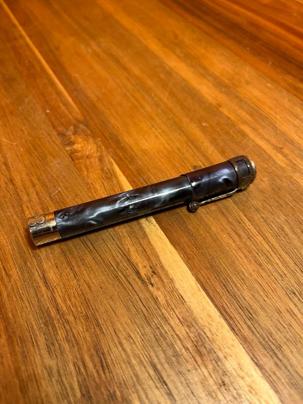 French Blue Cracked Ice Luxuor Pen Lighter