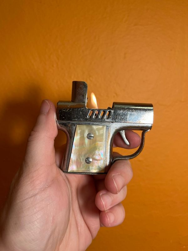 Mother Of Pearl Grip Handgun Lighter