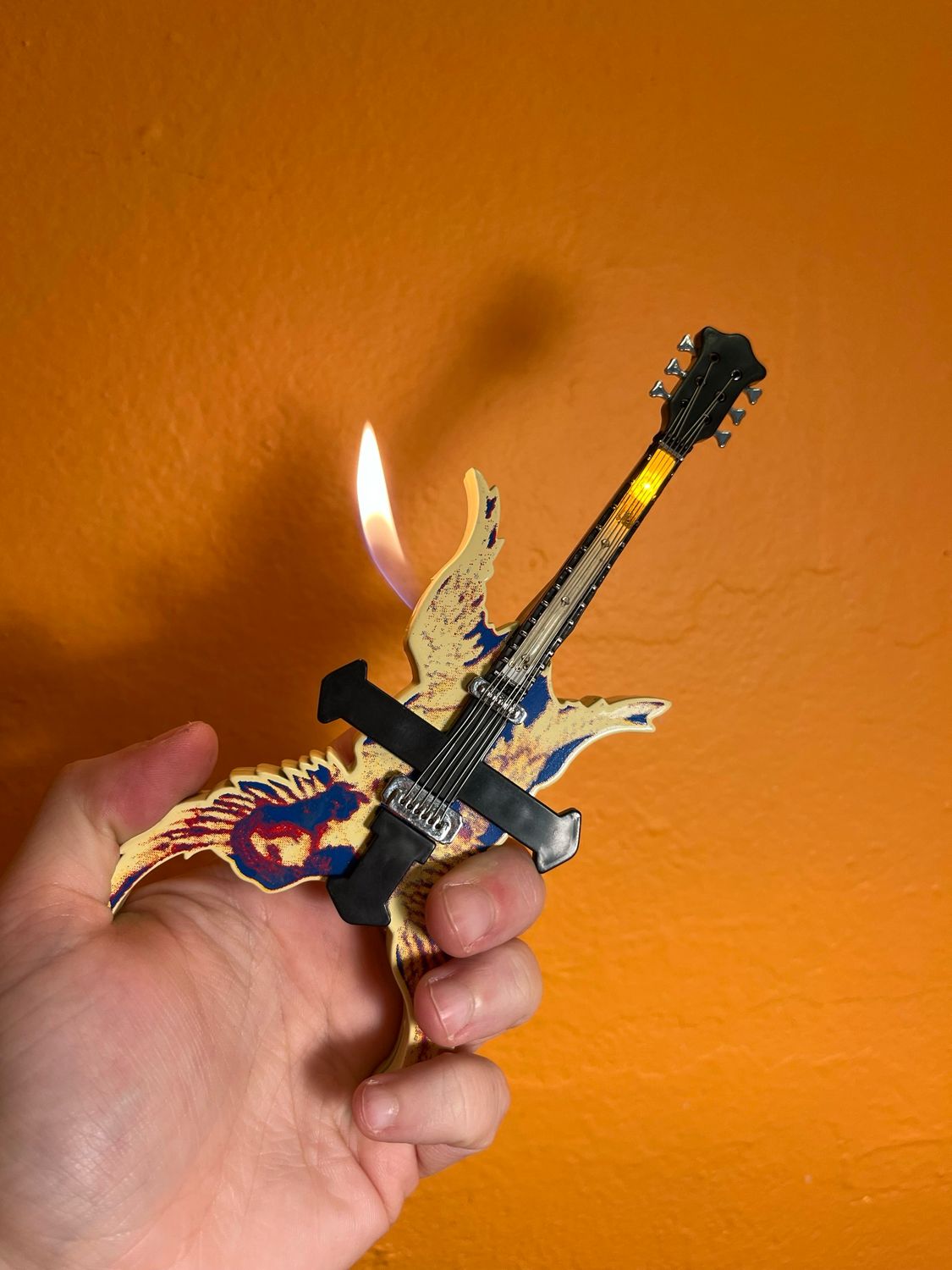Flashing Lights Angel Guitar Novelty Butane Lighter