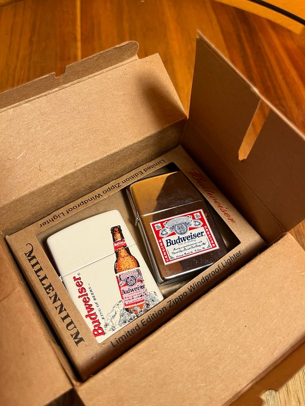 Budweiser Millennium Limited Edition Zippo Set